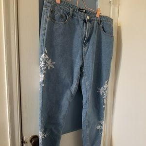 Size 12 Vintage Floral blue jeans